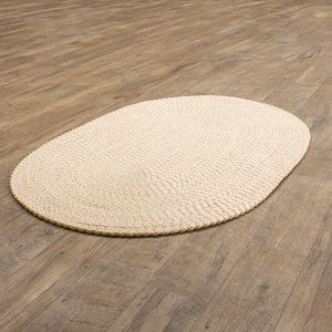 Super Area Rugs Simple Elegance Solid Knobby Beige Braided Rug